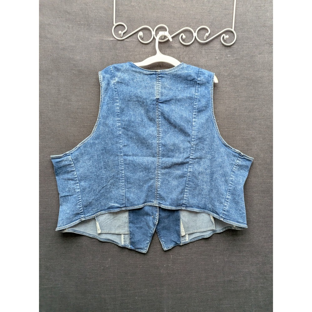 Torrid Blue Vintage Stretch Denim Vest Nebula Plus Size Festival Vest Size 6X - Picture 5 of 7